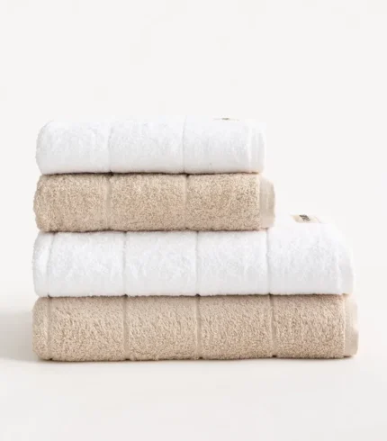 Set od 4 ručnika za kupanje, 100 % pamuk, dvobojni, 600 g